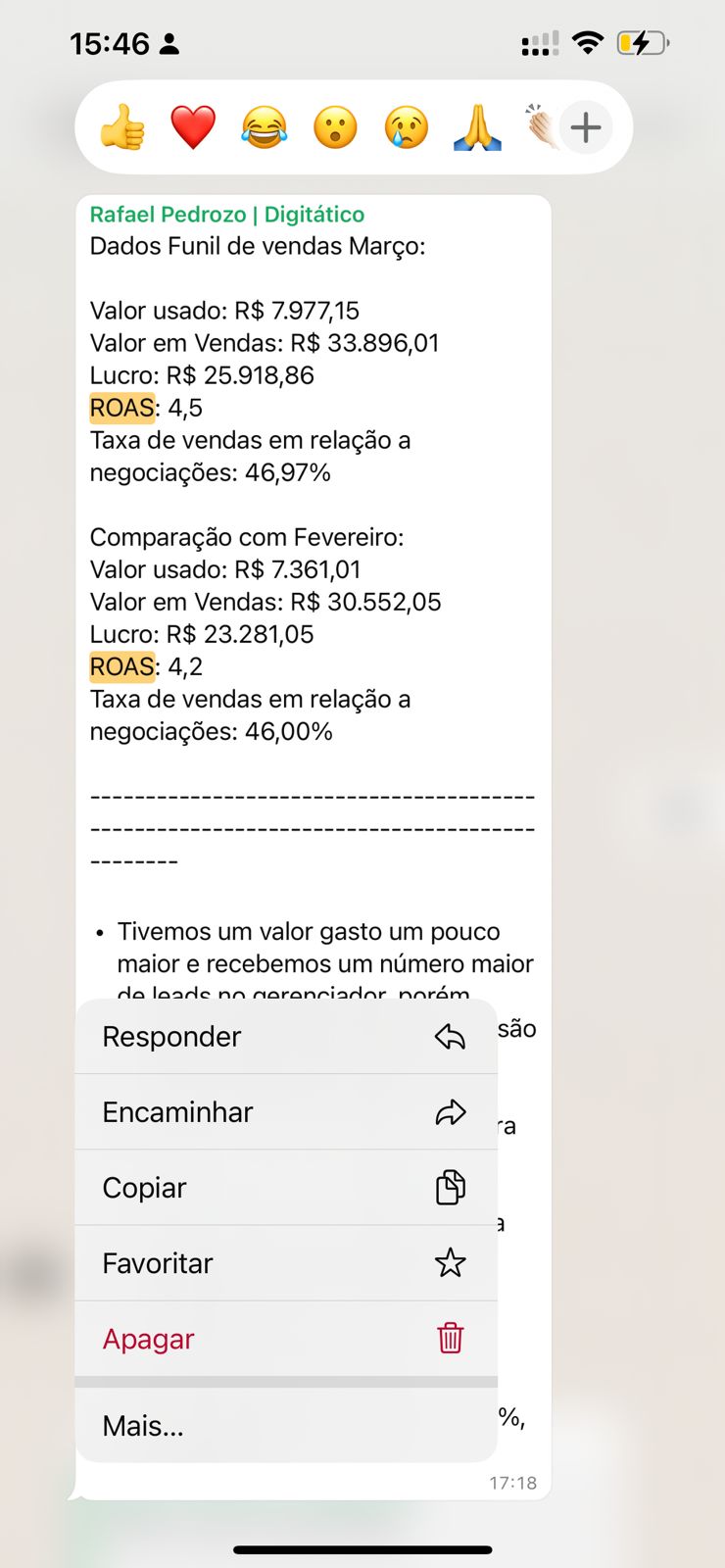 ROAS 4,5 no funil